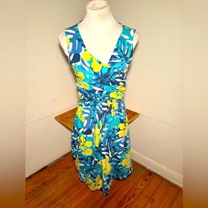 Lands End Sleeveless Floral Dress